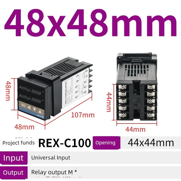 REX-C100 Proje Fonu Evrensel Giriş Röle Çıkışlı Sıcaklık Kontrol Cihazı