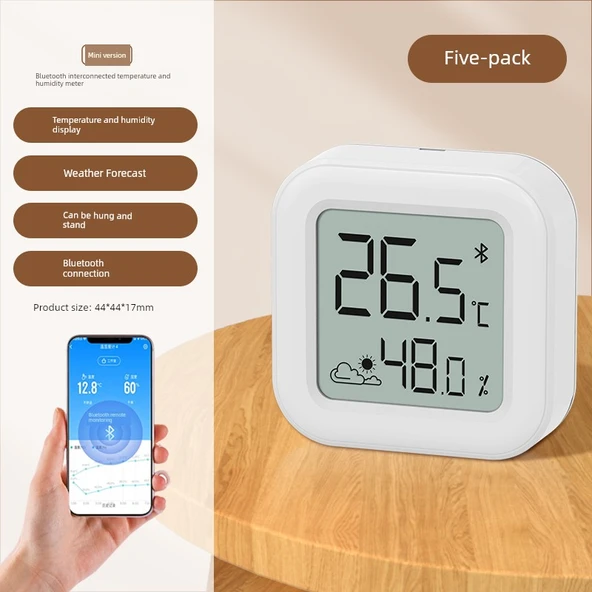 Dijital Termometre Higrometre - Akıllı Bluetooth Beşli Paket