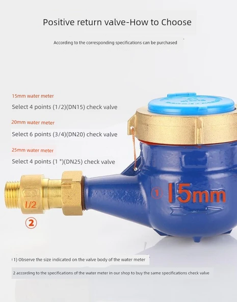 Pirinç Su Sayacı Vanası - 20mm (Su Sayacı Öncesi Montaj) - 9