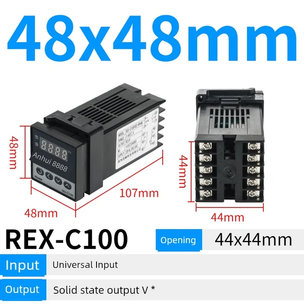 REX-C100 Evrensel Giriş Katı Hal Çıkışlı Yüksek Kaliteli Sıcaklık Kontrol Cihazı