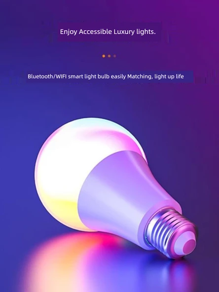 Akıllı RGB Ampul - Renkli ve Sıcak Beyaz - 9W WiFi Dual Mode A60 (220V) - Resim 4