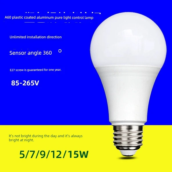 E27 LED Saf Işık Kontrollü Ampul 12W - Beyaz (Tip 1)