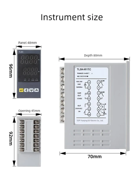 TL5H Dijital Akıllı Sıcaklık Kontrol Cihazı 220V - PT100 Tipi 30A Röle Çıkışı - 4