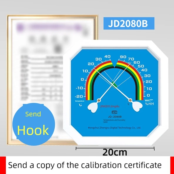 Termometre Higrometre JD2080B Kalibrasyon Sertifikalı ve Askılı