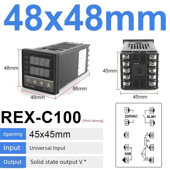 Dijital PID Sıcaklık Kontrol Cihazı REX-C100 - Sarı