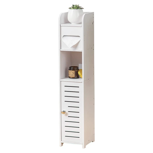 Banyo Tuvalet Dar Saklama Rafı - B Tipi - UV Mermer Desenli - 6