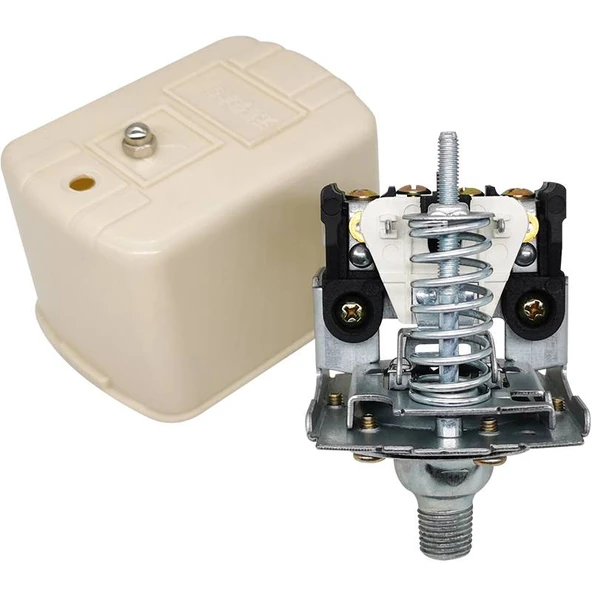220V Su Pompası Basınç Anahtarı - Çikolata Rengi (Basınç Göstergeli) - 5