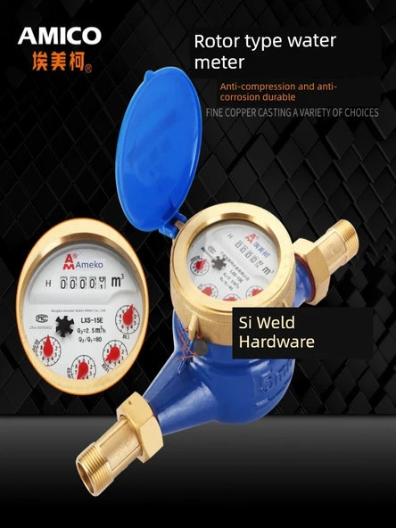 Pirinç Bağlantılı Yeni Model 4 Nokta Soğuk Su Sayacı - Ondalıklı Okuma - 3