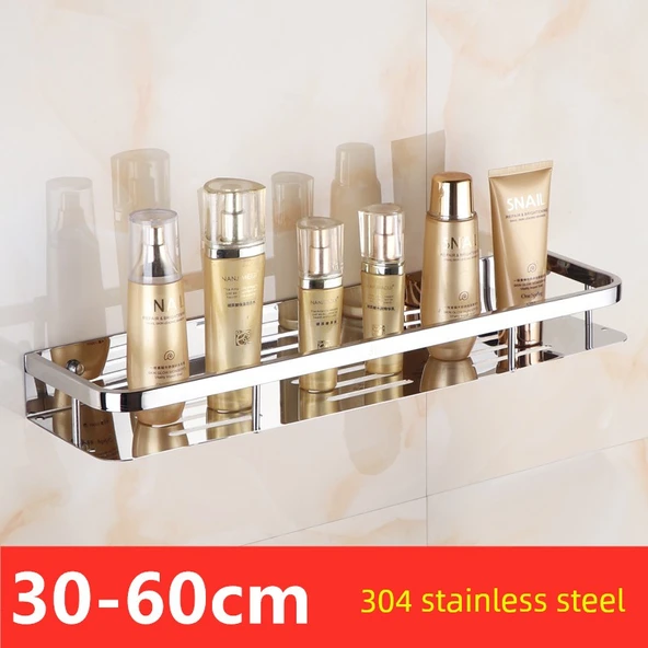 304 Paslanmaz Çelik Banyo Rafı - Tek Katlı - 50cm (Model 2) - 2