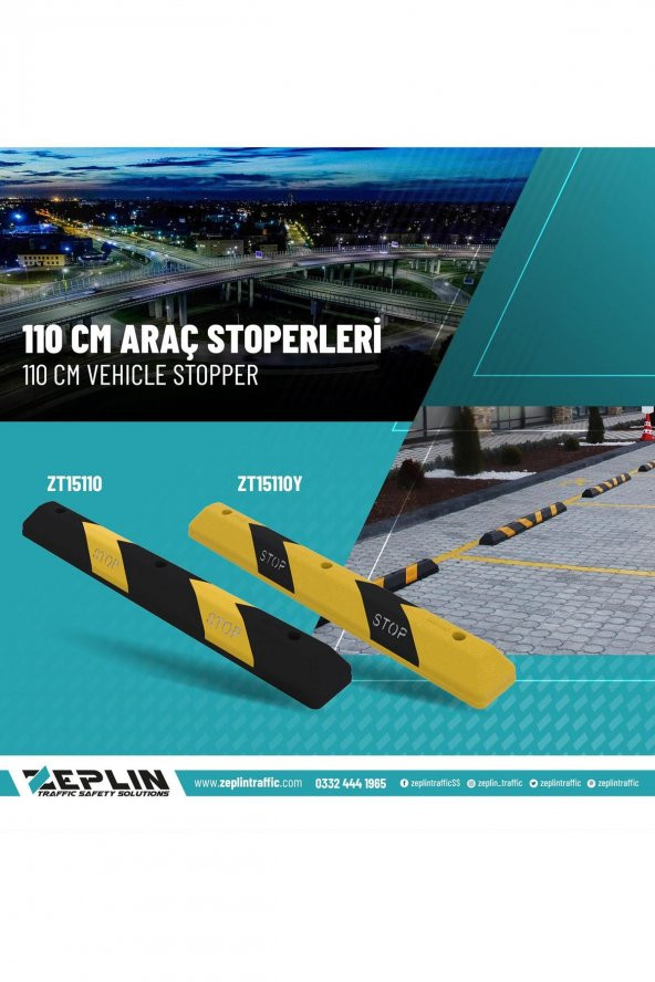 190 Cm Yüksek Performans Araç Stoperi Siyah-Sarı x 4 Adet - 4