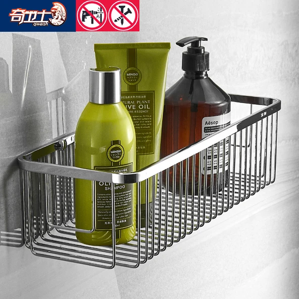 304 Paslanmaz Çelik Aynalı Köşe Banyo Rafı - Deliksiz/Delikli - 26 cm - 3