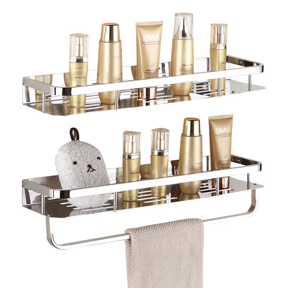 304 Paslanmaz Çelik Banyo Rafı - Tek Katlı - 50cm (Model 2) - 5