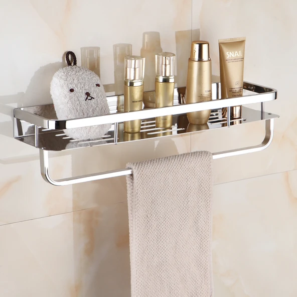304 Paslanmaz Çelik Banyo Rafı - Tek Katlı - 50cm (Model 2) - 3