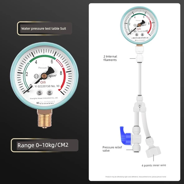 Su Basınç Ölçer 0-10kg 4 Min İç Dişli Basınç Tahliye Valfli