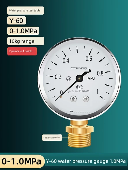 Su Basınç Test Tablosu 0-1.0MPa - 2 Dönüş 4 Musluklu