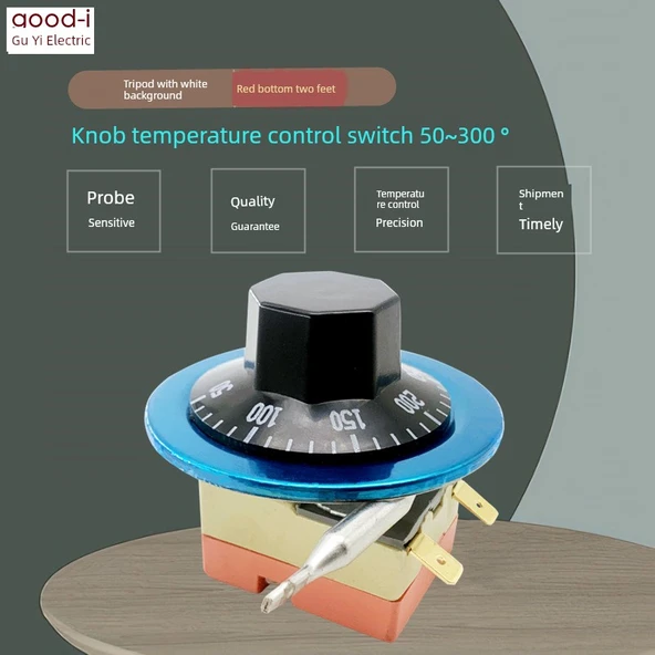 Termal Anahtar Termostat - Mavi Kapak AC16A 50-300 Kırmızı 2 Açılı