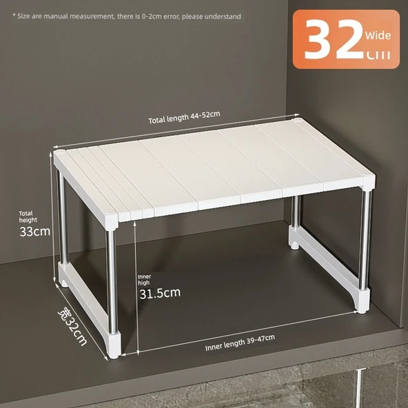 Lavabo Altı Düzenleyici Raf - 44-52cm Uzunluk, 32cm Genişlik, 33cm Yükseklik