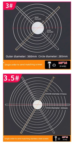 304 Paslanmaz Çelik Fan Koruma Ağı - 6.3# (Kalın Şifreleme) - 9