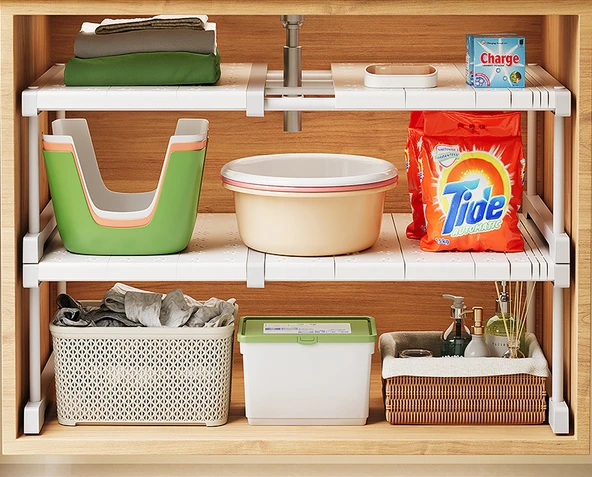 Lavabo Altı Rafı - 47-68 cm Uzunluk, 42 cm Genişlik, 32 cm Yükseklik - Resim 8