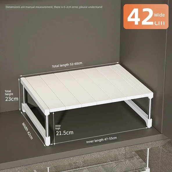 Lavabo Altı Düzenleyici Raf - 52-60cm Uzunluk, 42cm Genişlik, 23cm Yükseklik