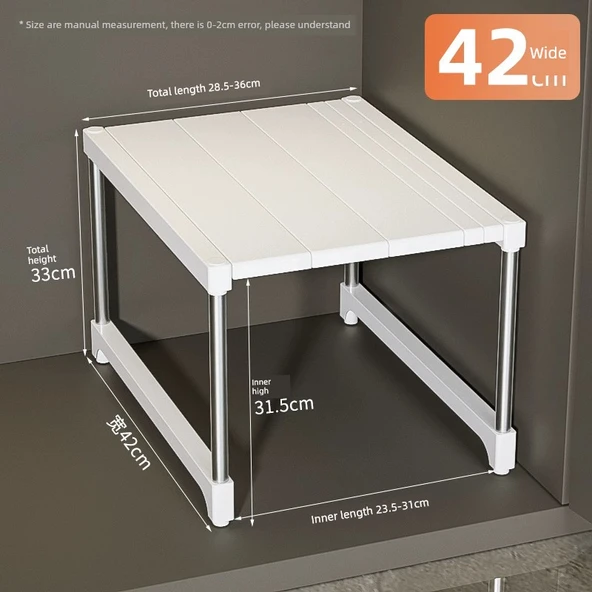 Lavabo Altı Düzenleyici Raf - 28.5-36cm Uzunluk, 42cm Genişlik, 33cm Yükseklik