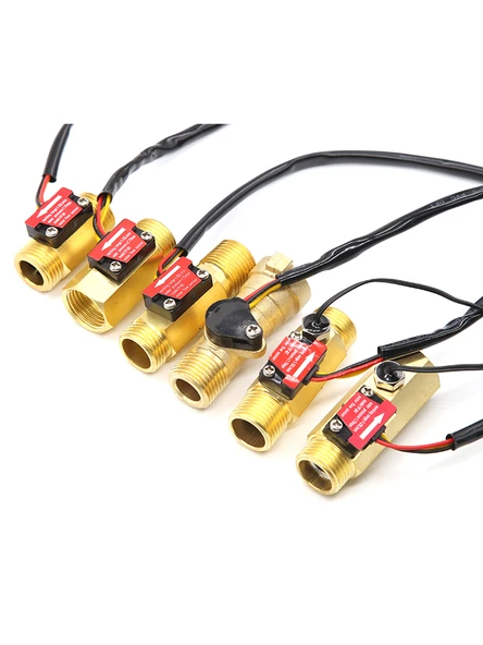 Bakır Gövdeli Su Isıtıcı Türbinli Akış Ölçer Hall Sensörü DN15 - YF-B4, 66mm Uzunluk - 6