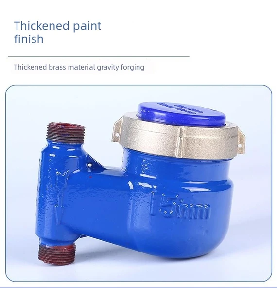 Dikey Su Sayacı DN20 6 Nokta Üst Bakır Kapak Bakır Rakor Takviyeli Plaka - Resim 10