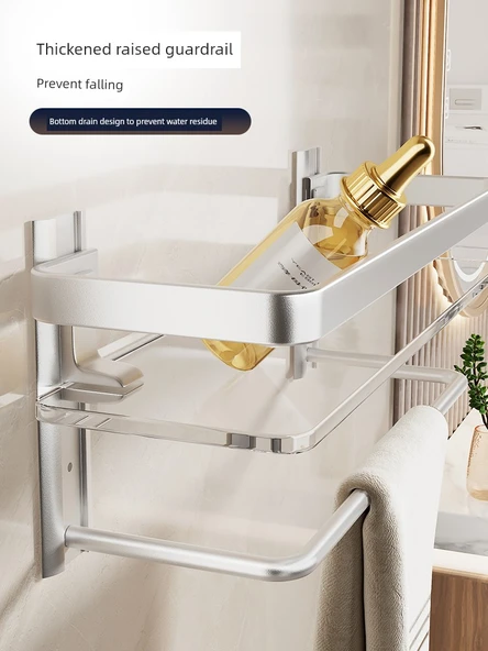 Banyo Cam Rafı - Tek Katlı - 40cm - Hafif Model - 5