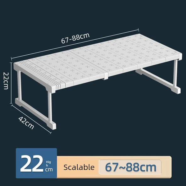 Lavabo Altı Rafı - 67-88 cm Uzunluk, 42 cm Genişlik, 22 cm Yükseklik