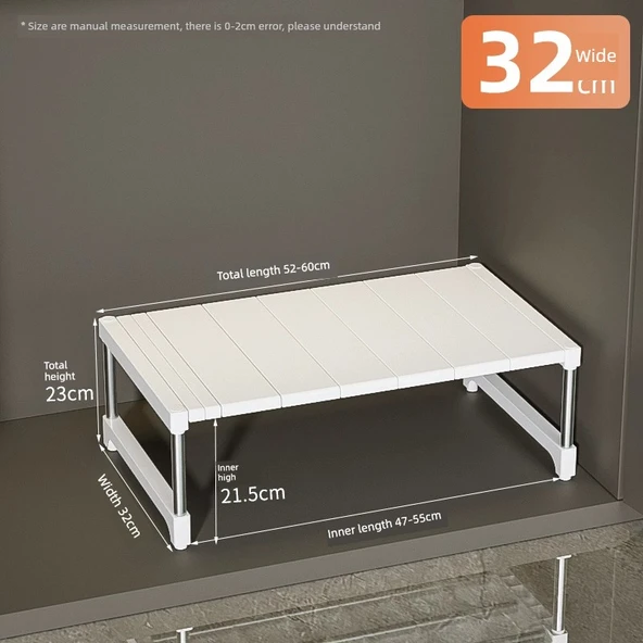 Lavabo Altı Düzenleyici Raf - 52-60cm Uzunluk, 32cm Genişlik, 23cm Yükseklik