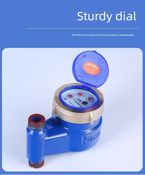 Dikey Su Sayacı DN20 6 Nokta Üst Bakır Kapak Bakır Rakor Takviyeli Plaka - Resim 9