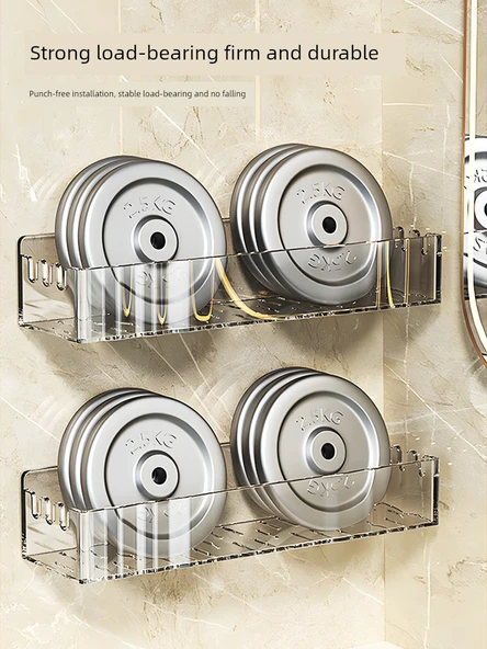 Banyo Duvar Rafı - Kalınlaştırılmış Lüks Gri Üçgen - 1'li Paket - 4
