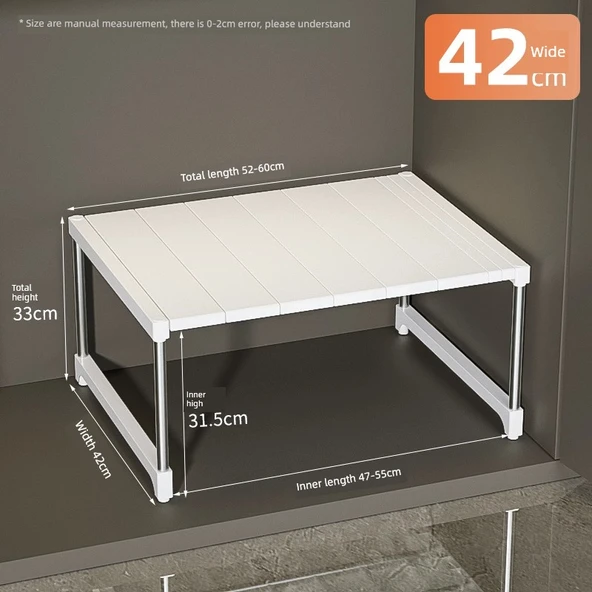 Lavabo Altı Düzenleyici Raf - 52-60cm Uzunluk, 42cm Genişlik, 33cm Yükseklik