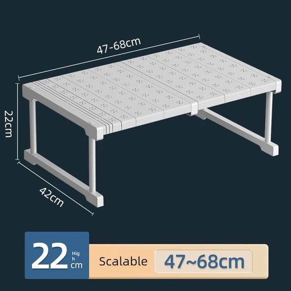 Lavabo Altı Rafı - 47-68 cm Uzunluk, 42 cm Genişlik, 22 cm Yükseklik