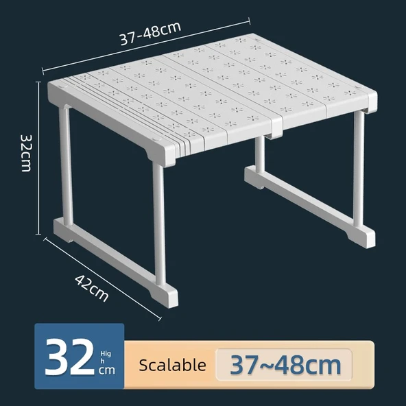Lavabo Altı Rafı - 37-48 cm Uzunluk, 42 cm Genişlik, 32 cm Yükseklik