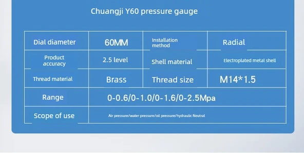 Y60 Radyal Galvanizli Manometre 0-1.0mpa /6 Dakika - 11