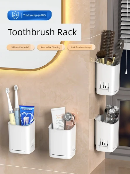 Deliksiz Banyo Tuvalet Saklama Kabı - Çok Fonksiyonlu Raf [4 Adet] - Drenaj Tepsisi Yok - 2