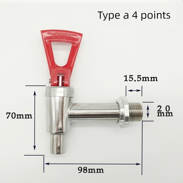 Elektrikli Su Isıtıcı Musluk - Tip a 4 Noktalı (Parlak Paslanmaz Çelik)