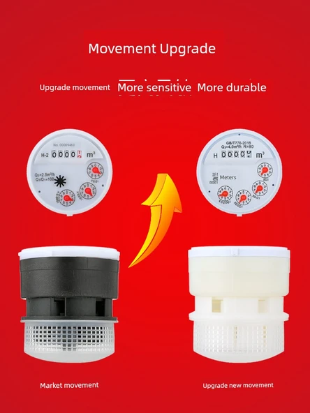 Su Sayacı - DN20/6 Mini Bakır Kapak Bakır Rakorlu (Yatay) - 4
