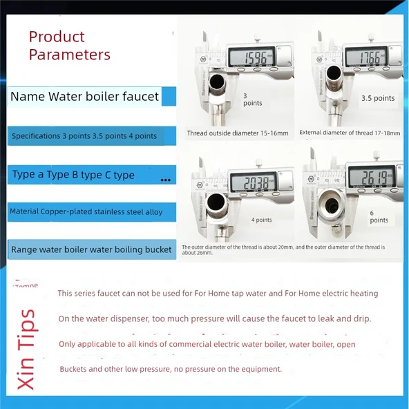 Elektrikli Su Isıtıcı Musluk - Tip a 3 Noktalı (Parlak Paslanmaz Çelik) - Resim 6