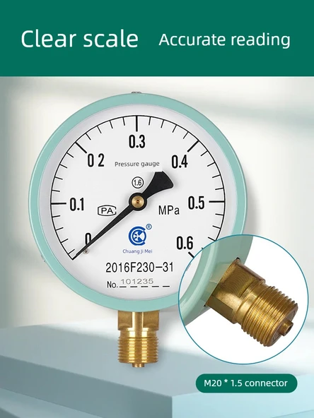 Y100 Basınç Ölçer - [0-1.6mpa] 16kg - Resim 5