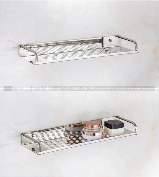 Paslanmaz Çelik Tek Katlı Duvara Monte Raf - 12cm x 70cm - 4