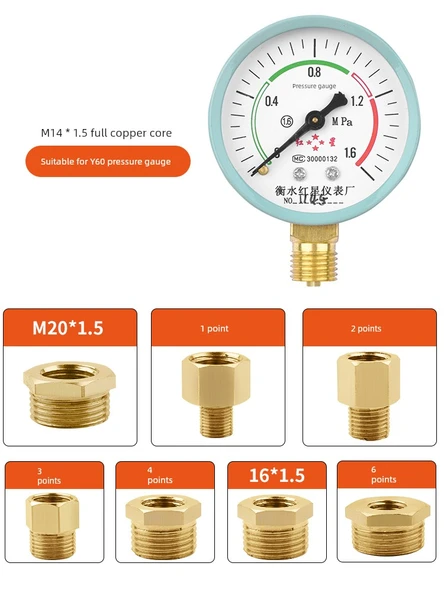 Basınç Ölçer Adaptörü - İç dişli M14 * 1.5 - Dış dişli 2 nokta - 3