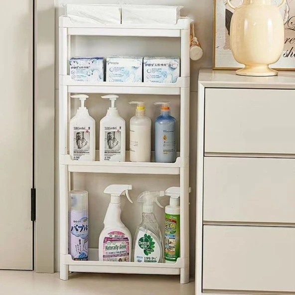 Ultra İnce Banyo Dolabı - H18-13.5 Dört Katlı Dar Dolap 83.5 cm Yükseklik - 4