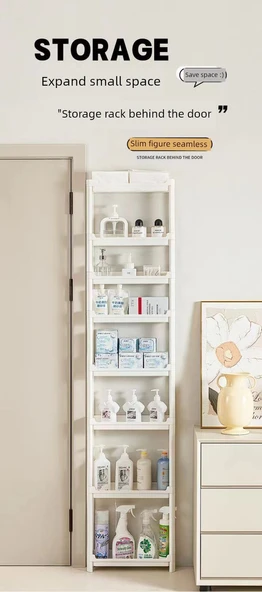 Ultra İnce Banyo Dolabı - H18-13.5 Dört Katlı Dar Dolap 83.5 cm Yükseklik - 7
