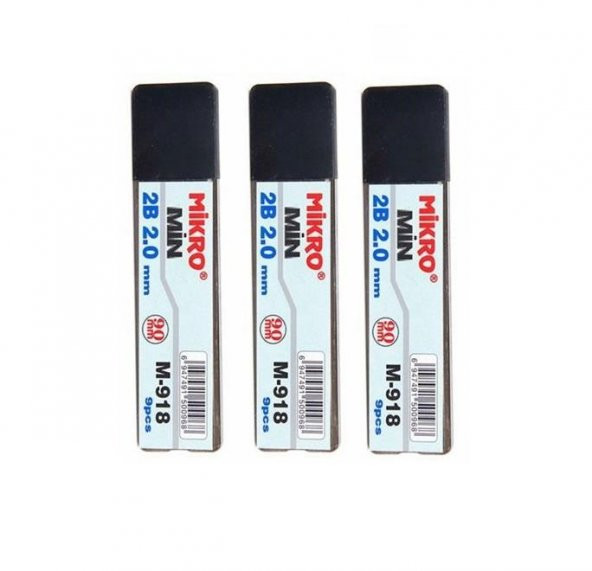 Kalem Ucu 2.0mm 2B Mikro 2B Kalem Ucu 2mm Siyah 3 Adet - 3