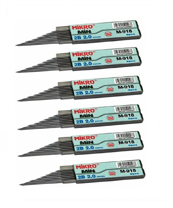 Kalem Ucu 2.0mm 2B Mikro 2B Kalem Ucu 2mm Siyah 6 Adet - 2