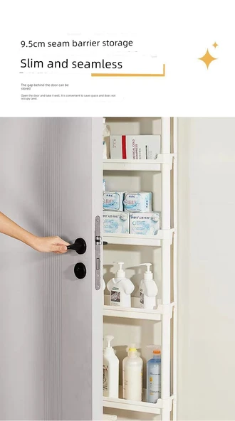 Ultra İnce Banyo Dolabı - N86-13.5 Üç Katlı Dar Dolap 59.5 cm Yükseklik - 9