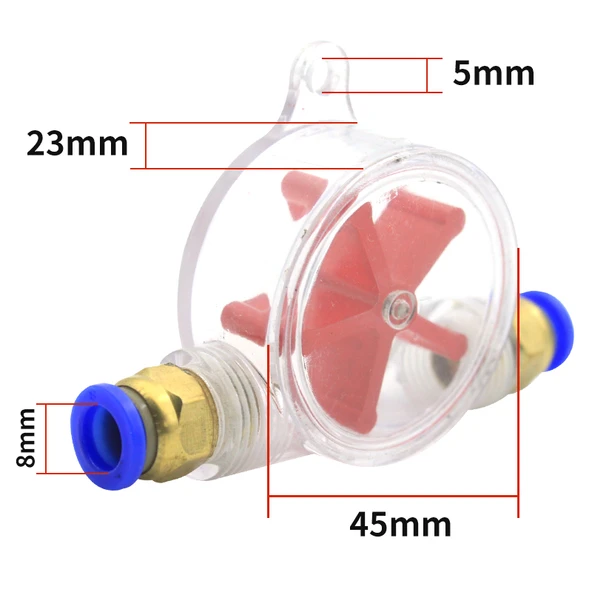 Su Soğutmalı İş Mili Motoru Su Akış Göstergesi - Çift Yönlü Tek Giriş/Çıkış (8mm)