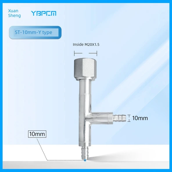 Paslanmaz Çelik Pagoda Rakorlu Deri Hortum Y Dirsek KF16 KF25 Vakum - 10mm - Y Tipi